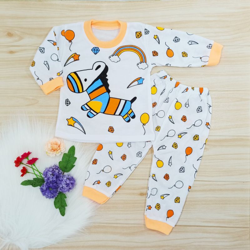 [Ss-8055] Pakaian Bayi 0-12bulan, Baju Tidur Bayi, Setelan Anak Lengan Panjang, Piyama Bayi