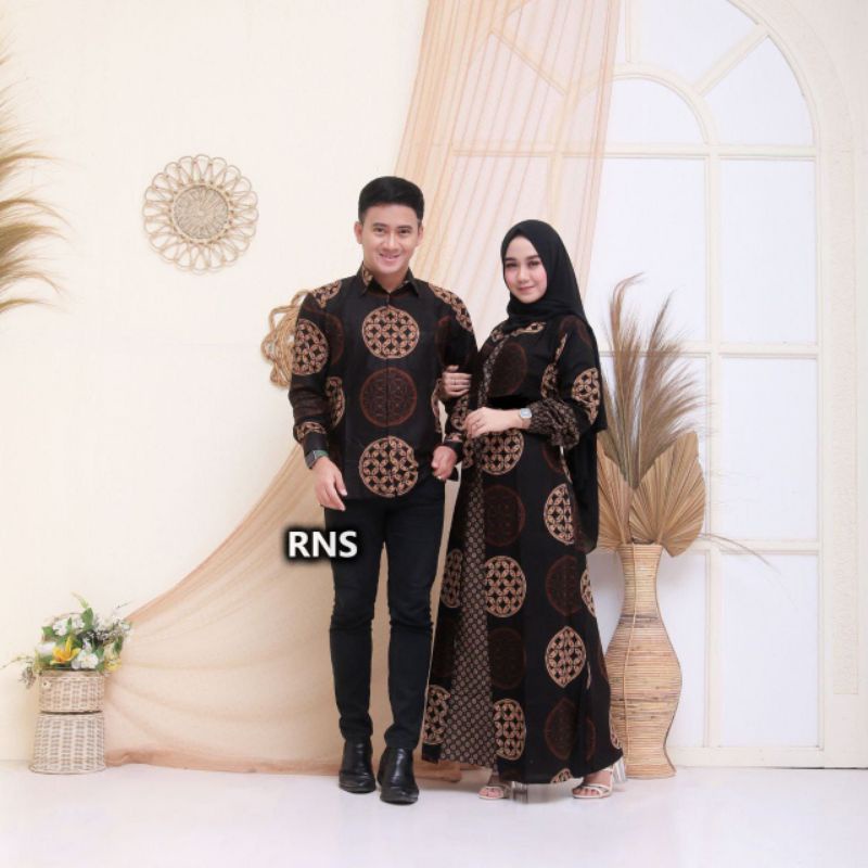 Batik Couple _ Maura Sania Ruffle Batik couple ORI ndoro jowi DNT GARANSI TERMURAH Al size L XL XXL-2