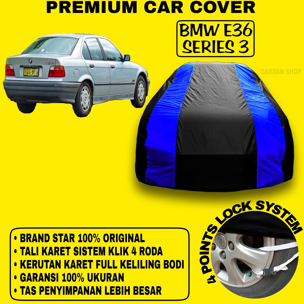 Body Cover BMW E36 SERIES 3 Sarung Strip BIRU Penutup Pelindung Selimut Bodi Mobil BMW E36 Series 3 PREMIUM Blue