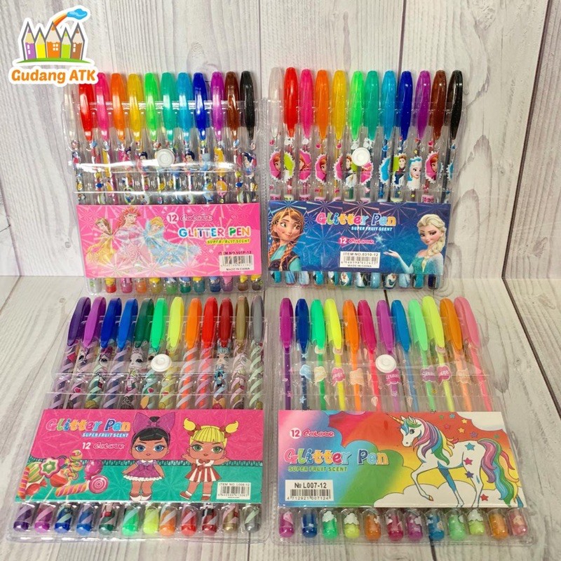 

Pen cair / gel pelangi 12 warna (1 Papan)