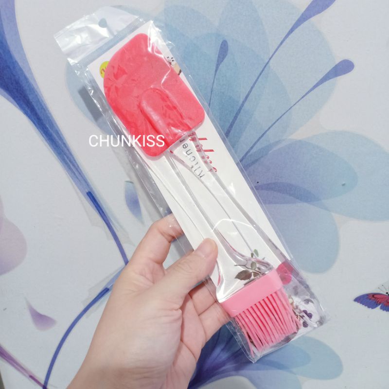 2in1 SPATULA &amp; KUAS SILIKON - WARNA RANDOM