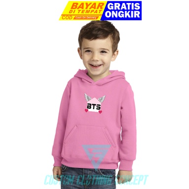 PROMO JAKET HOODIE KIDS PINK BT21 WING