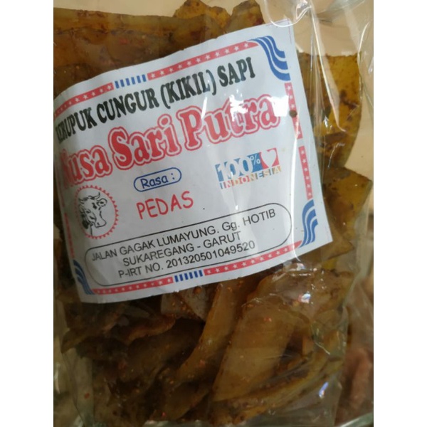 

Kerupuk Cungur Kikil Sapi Asli Rasa Pedas kemasan 500 gram