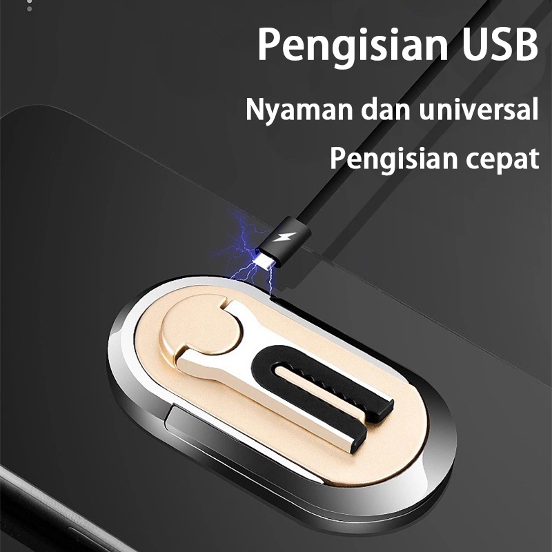 Korek Api Elektrik Ring Holder Handphone USB Lighter Stand Hp / Pemantik rokok gesper cincin / Ring Holder Stand Pengisian USB Charger / Phone Hold Lighter