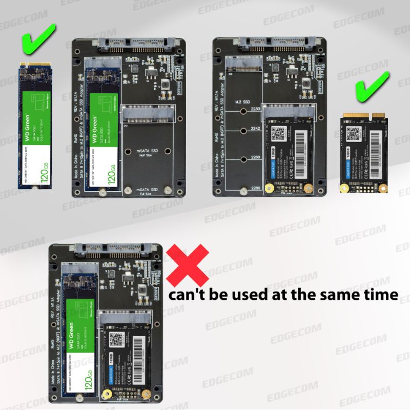 Casing External SSD M.2 NGFF + MSATA to SATA III Adapter