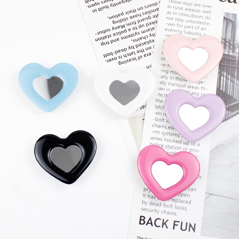 Popsocket Heart Mirror 8 Colors Grip Tok Kaca bentuk Hati READYSTOCK