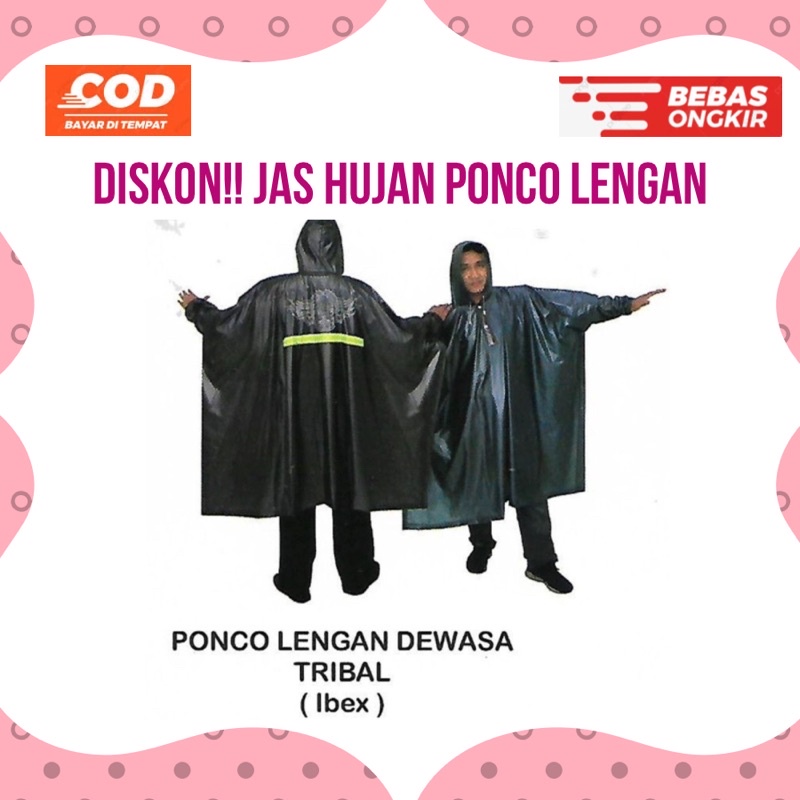 Mantrol Kelelawar Mantrol Batman Jas Hujan Ponco Lengan Tribal Ibex Jas Hujan Dewasa Tanpa Celana