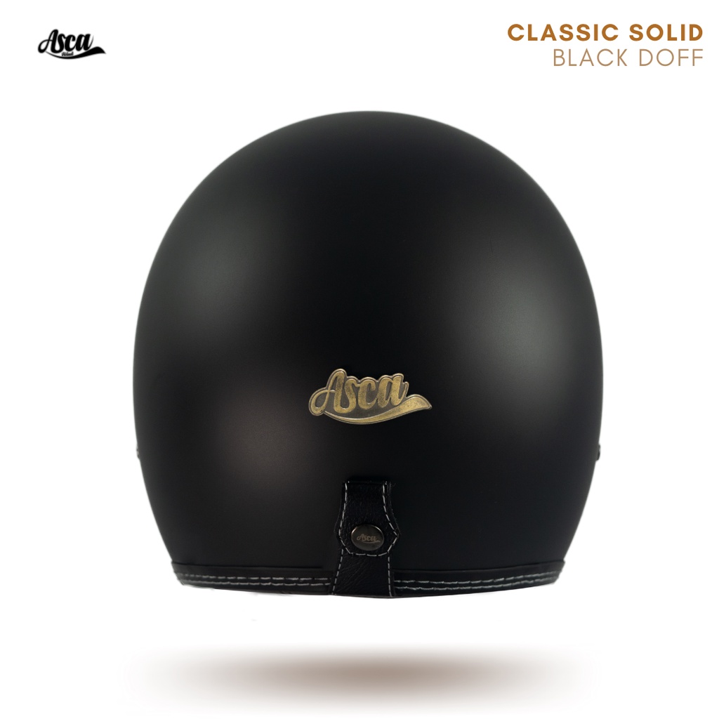 HELM ASCA CLASSIC SOLID BLACK DOFF  HELM RETRO ORI ( BEST SELLER )HELM ASCA RETRO
