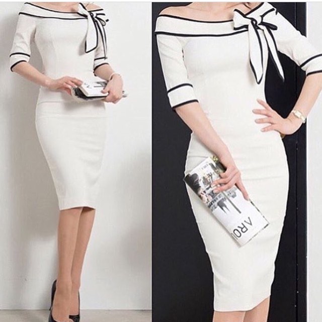 BW DRESS - Sabrina dress bodycon pesta party casual dress big size plus size jumbo ukuran besar puti