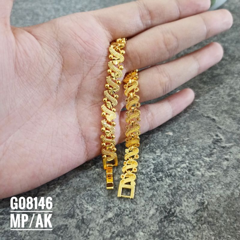 Gelang Xuping Fashion Rhodium Rantai Warna 24k G08146