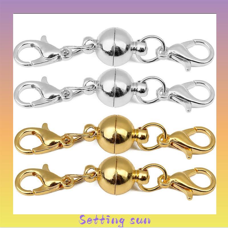 5 Pcs DIY Magnetic Gesper Kalung Gelang Konektor Pengait Extender Membuat Perhiasan Perlengkapan TN