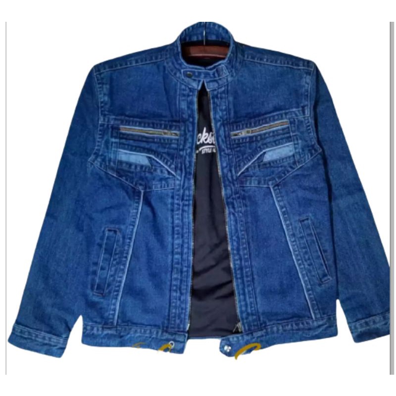 jaket jeans resleting/jaket resleting krah sanghai