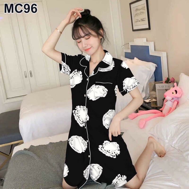 Joker.Store123 Baju Tidur Piyama Dewasa Wanita MOTIF POLADKOT-DST POLADKOT HITAM