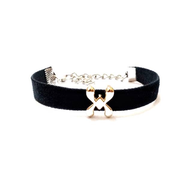 Cross Black Velvet  Bracelet | Gelang Handmade