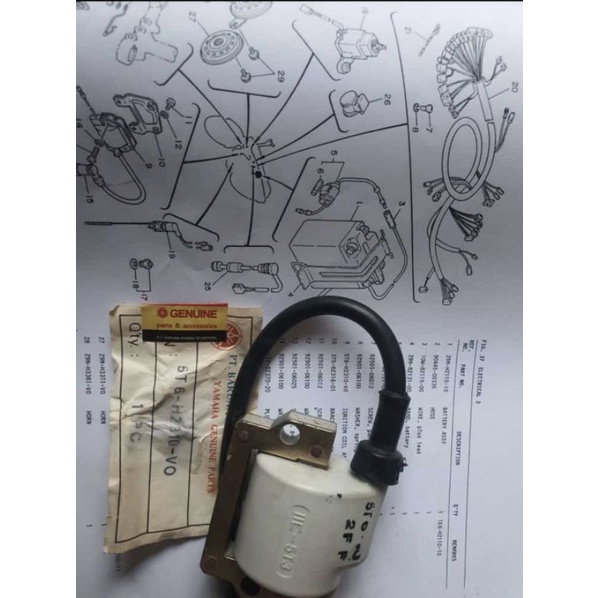 IGNITION KOIL COIL PUTIH RXK RX KING COBRA 5T3 5T6 ORIGINAL BARU