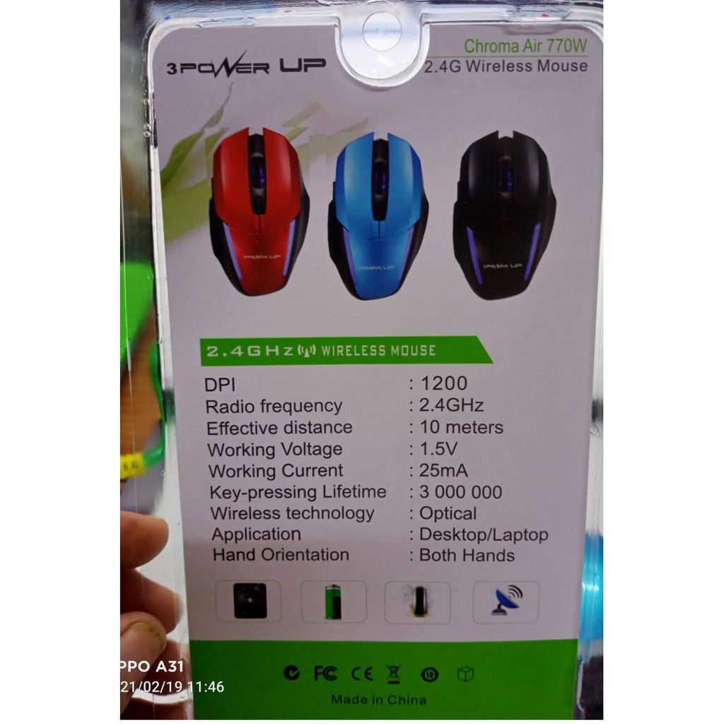 mouse gaming wireles murah wirelees power up 2.4ghz