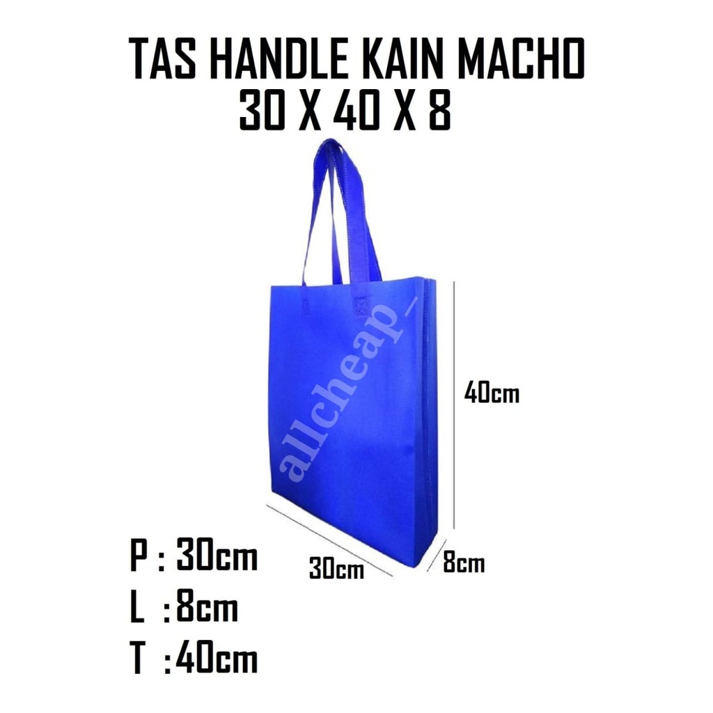 12pcs TAS KAIN HANDLE LIPAT SAMPING GASSET GOODIE BAG SPUNBOND 30x40