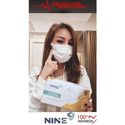 Best Seller Masker Medis Merk Nine Isi 50Pcs - Putih