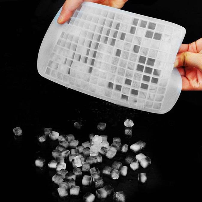 Cetakan Es Batu 160 cube anti pecah silikon - cetakan es karet - Putih