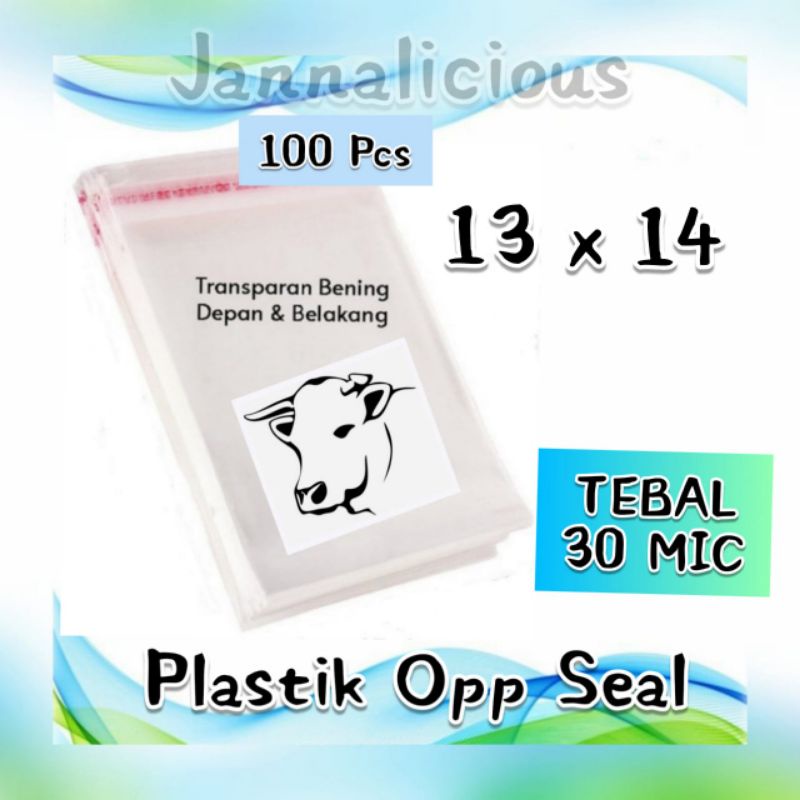 Plastik OPP Seal Atas uk 13x14 cm ~ TEBAL 30 MICRON.