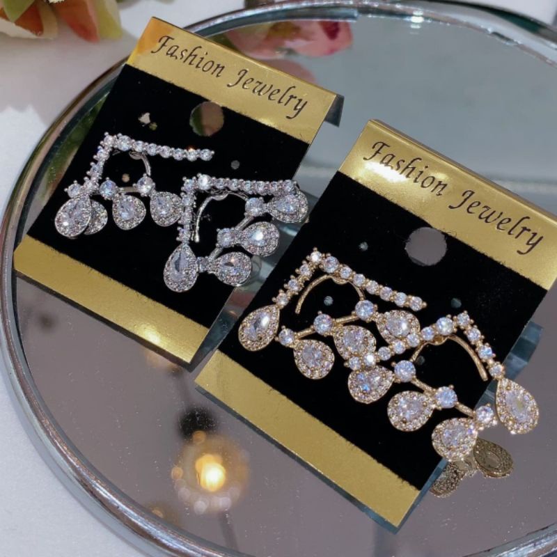 Anting Silver925 Perak Mata kilau Anti Karat anti alergi anting Zircone premium berlian kilap N-211