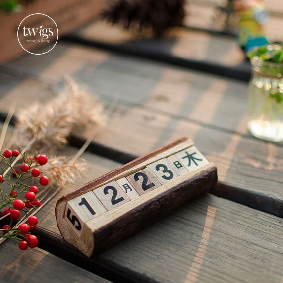 

Kalender calendar Kayu Unik dekorasi rumah vintage antique style