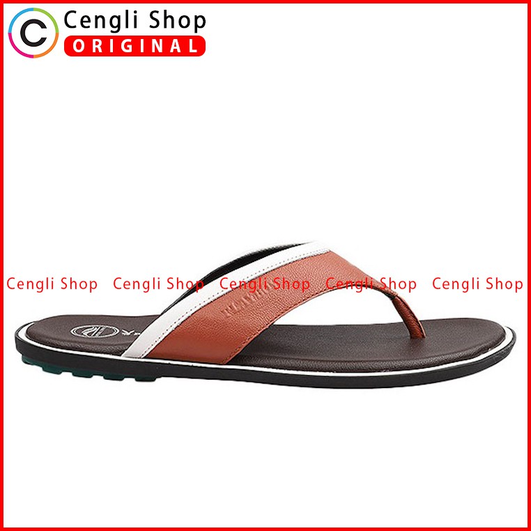 PLAYBOY SANDAL JEPIT KULIT CASUAL PRIA ORIGINAL TERBARU COKLAT PLB6