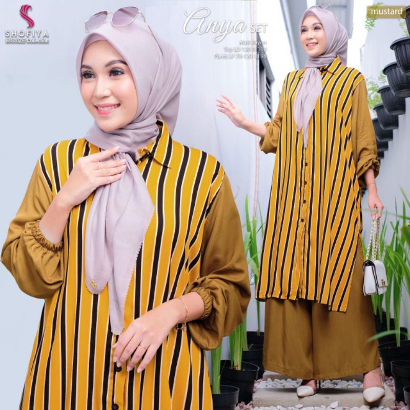 Setelan wanita jumbo Anya set big size ld 120 by Shofiya