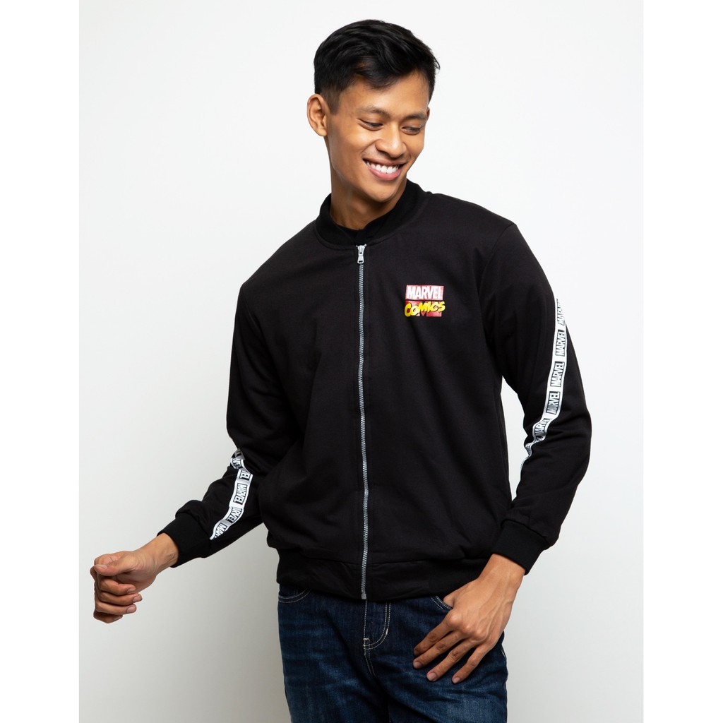 Jaket Nevada Original Resmi Outwear Pria Hitam Bordir strip logo
