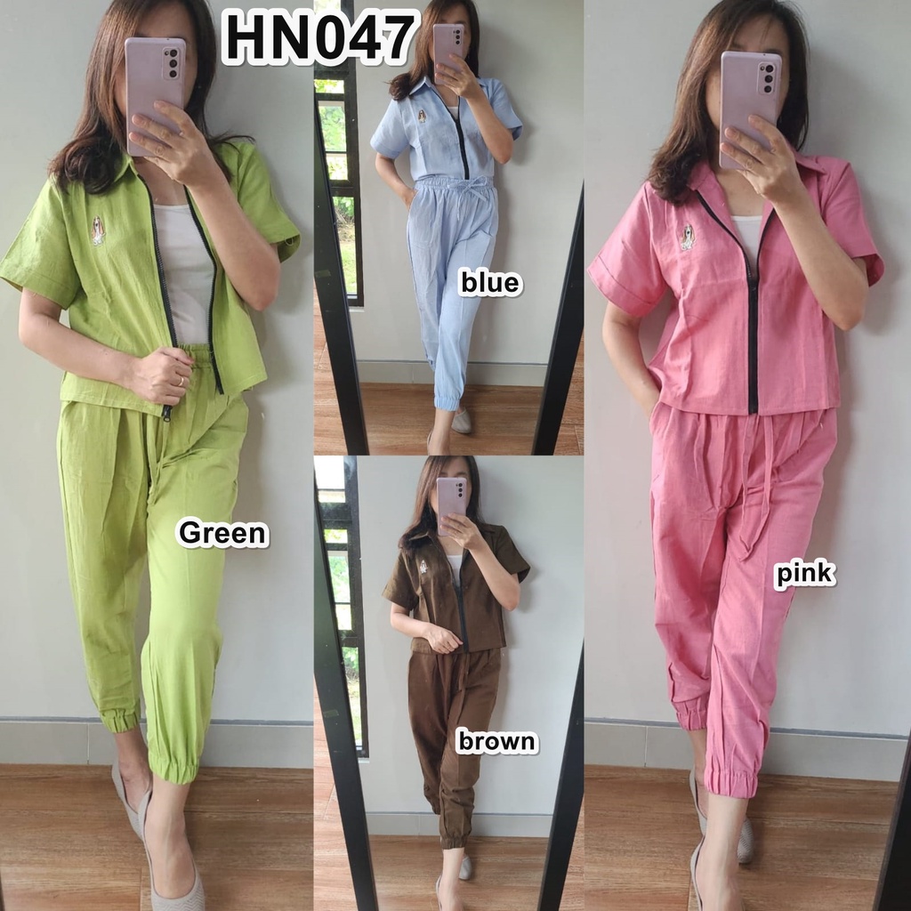 HN047 Setelan Jaket 7/8 Wanita murah