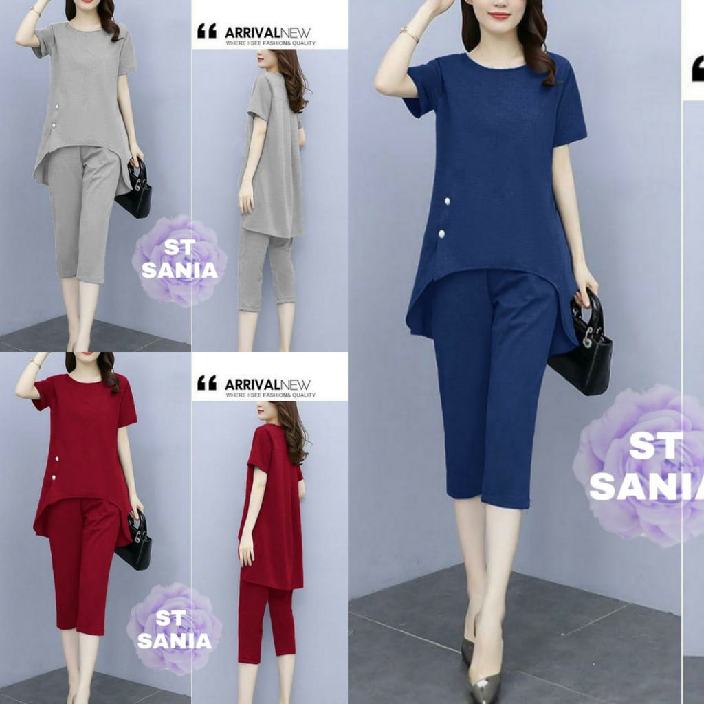 Baju Setelan Ania Setelan Celana Wanita | Baju Setelan Polos | Setelan Santai Wanita | Homey Set