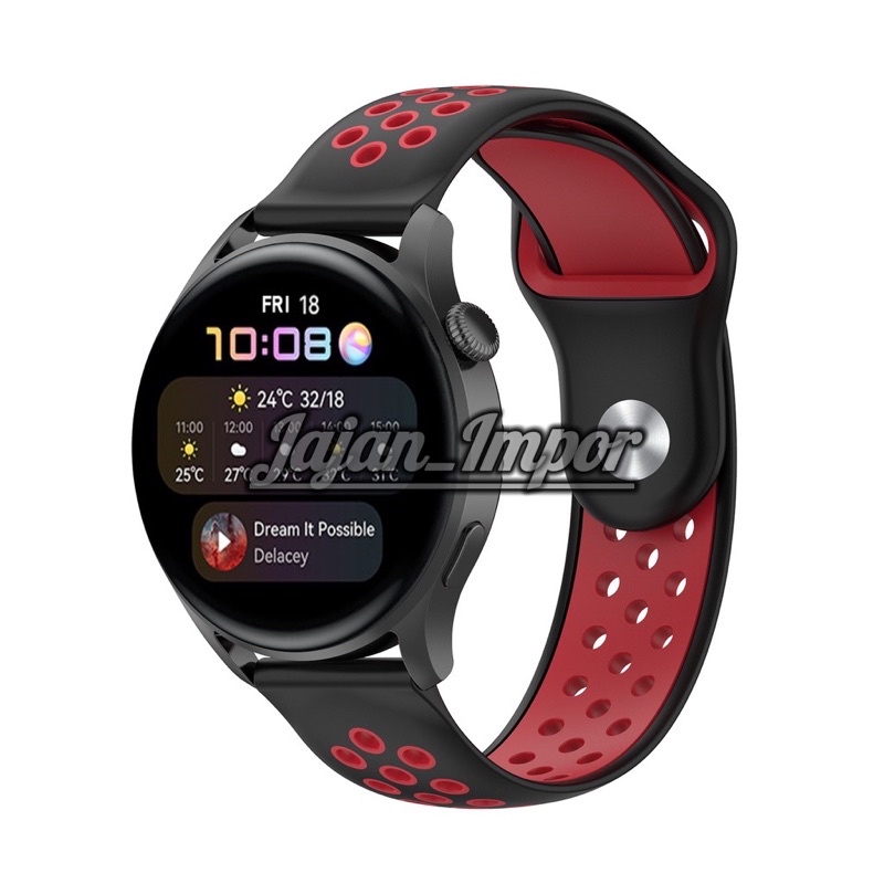 STRAP SILIKON NIKE UNIVERSAL 22mm SMARTWATCH HUAWEI GT2 46mm GT ACTIVE HONOR MAGIC BAND SAMSUNG MOTIF LUBANG KOMBINASI