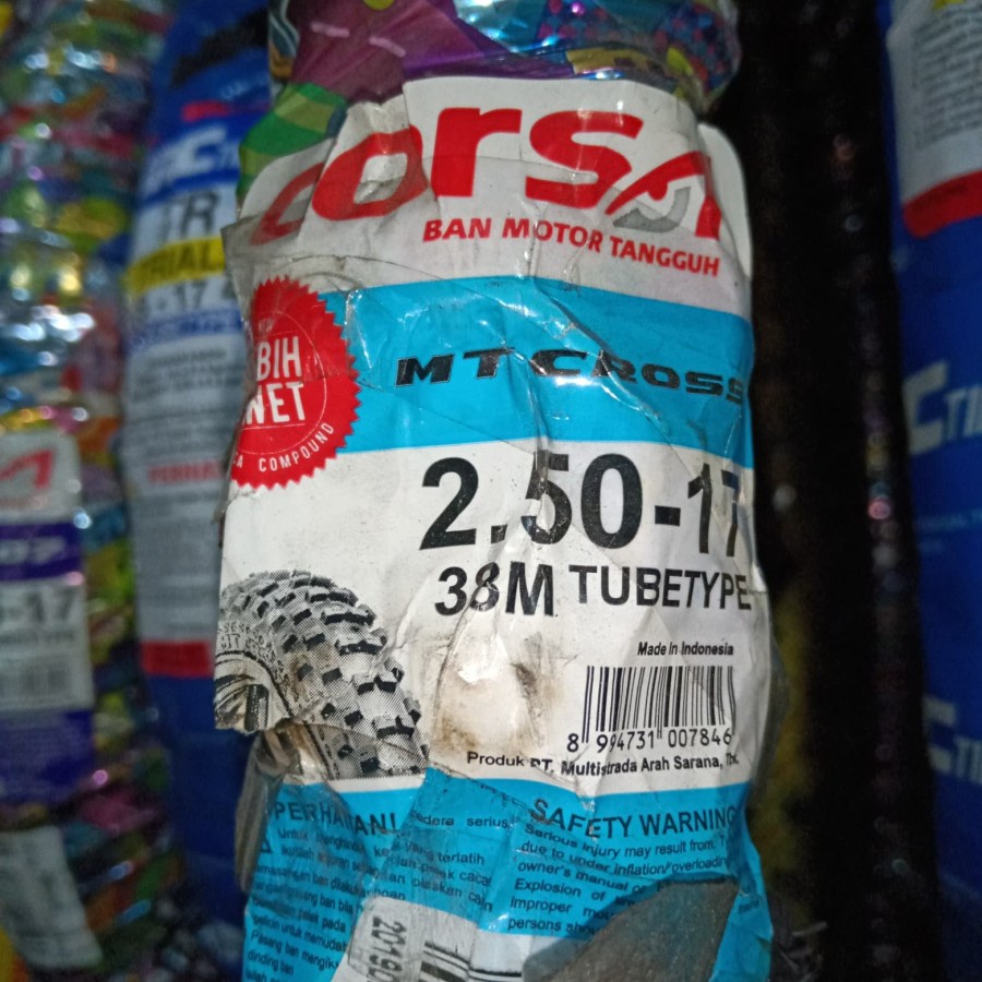 Ban Luar Motor Cross 17 Corsa, Ukuran 250-17 MT Cross, Non Tubeless