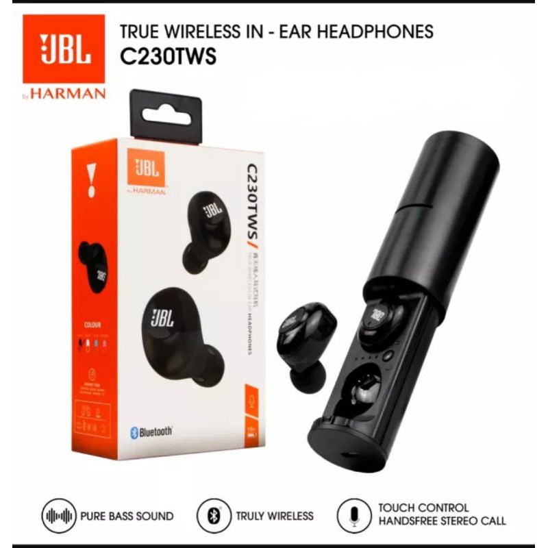 Headset Bluetooth JBL C-230 TWS LED Wireless Earbuds Earphones C230TWS VC(Model New