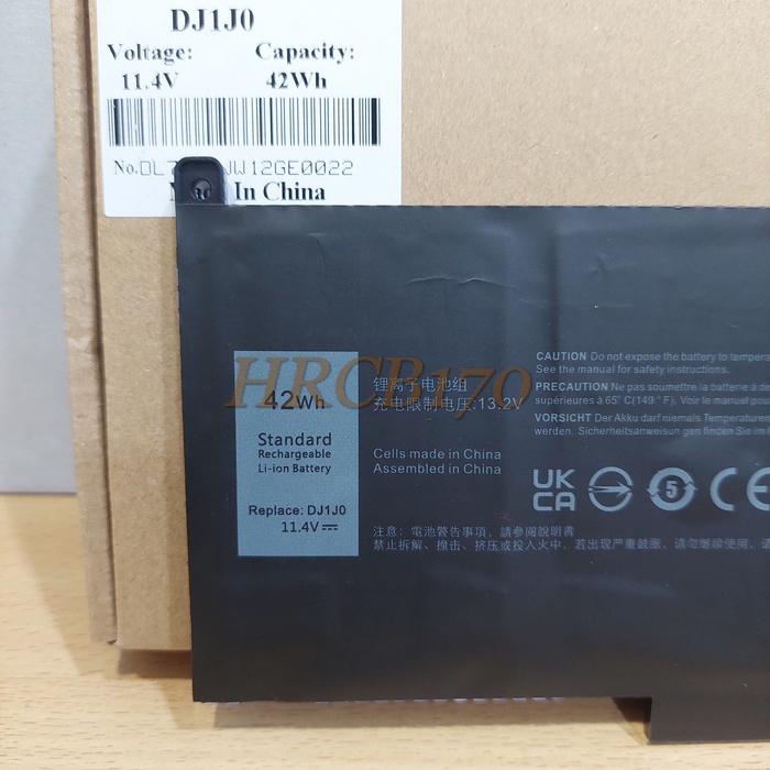 Baterai Dell Latitude E7280 7290 E7380 7390E7480 7490 ( DJ1J0 ) NEW -HRCB