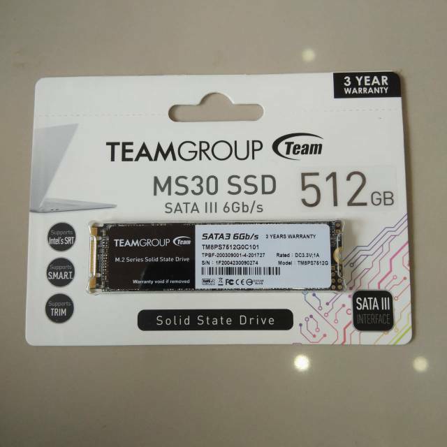 Team Group MS30 SSD 512GB M.2 2280 SATA III 6Gb/s