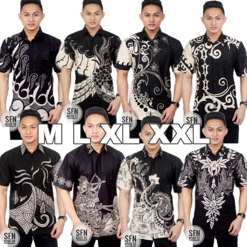 BATIK SOGAN HITAM PUTIH/KEMEJA BATIK/BATIK PRIA/BAJU BATIK