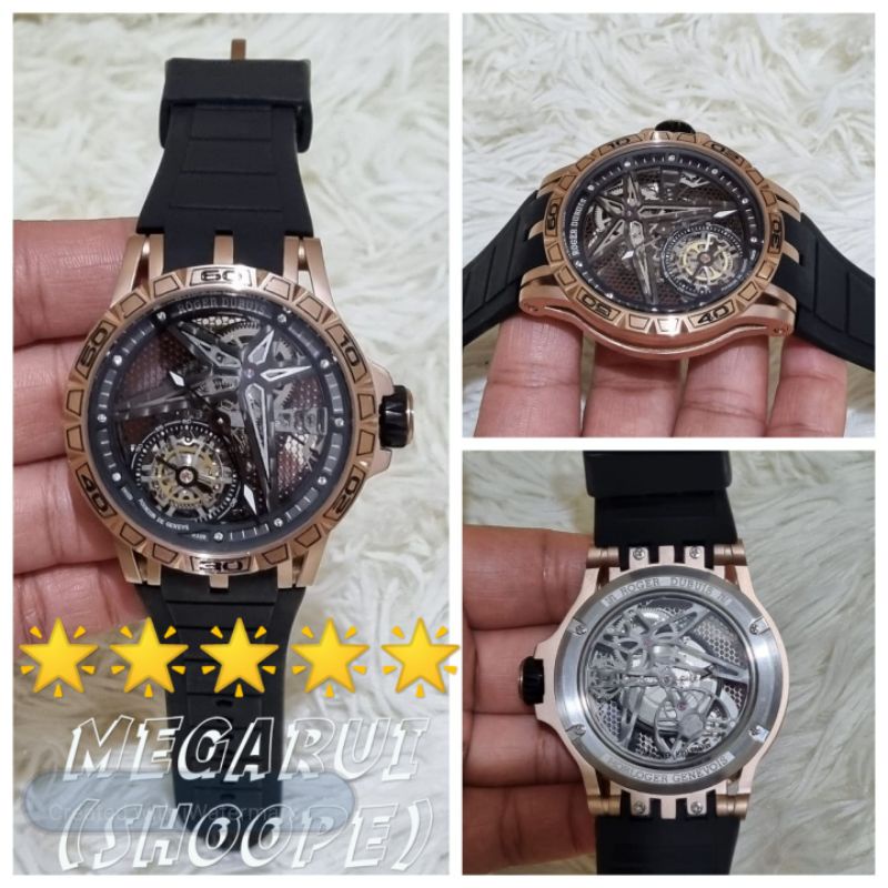 JAM TANGAN COWOK ROGER DUBUIS HORLOGER GENEVOIS BLACK AUTOMETIC SUPER PREMIUM AAA