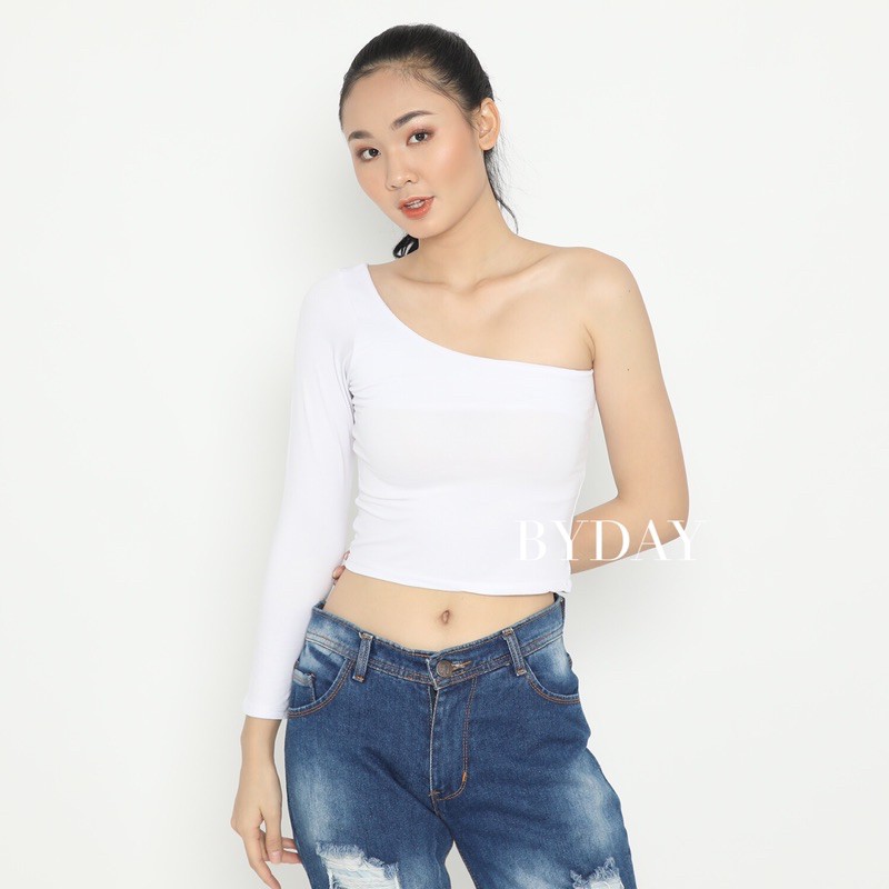 BYDAY Valeria One Shoulder Long Sleeve Top