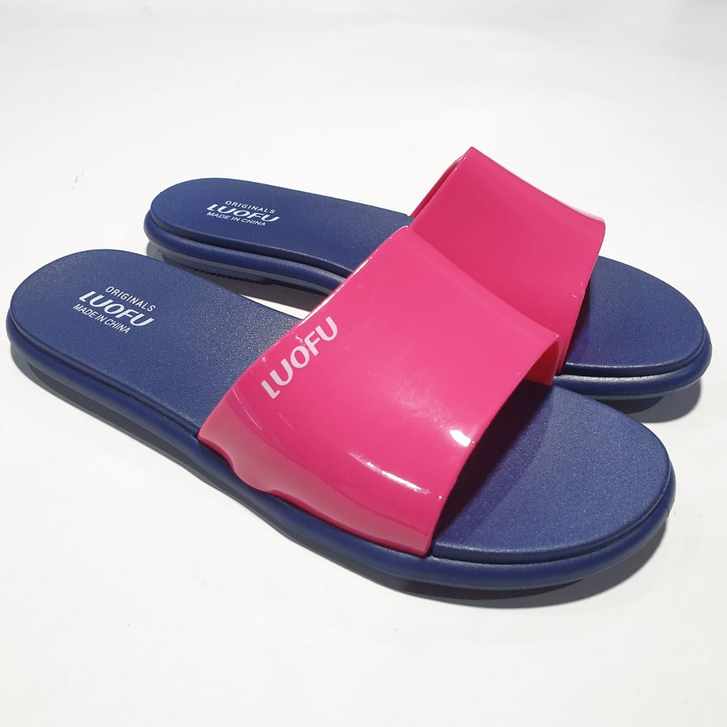jelly sandal wanita slop luofu karet import sendal cewek F2314BW