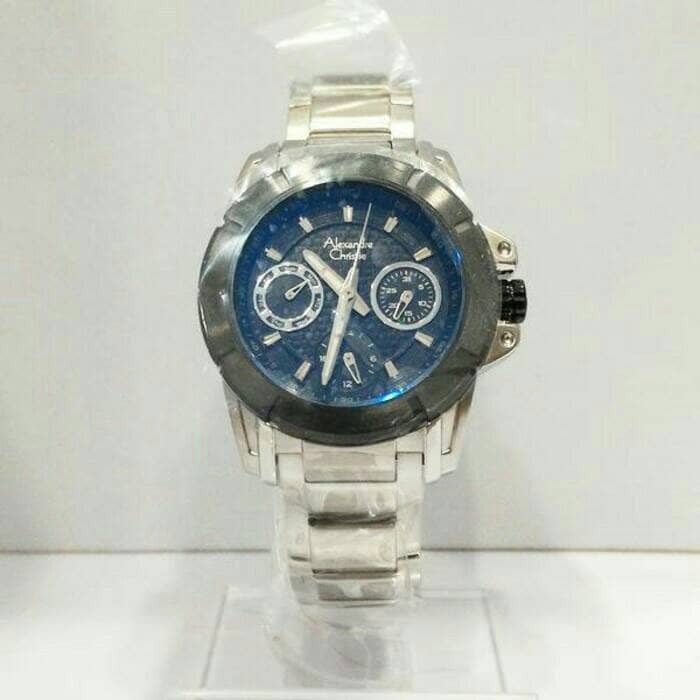 ALEXANDRE CHRISTIE WATCH AC 6226 WANITA SILVER BLACK ORIGINAL