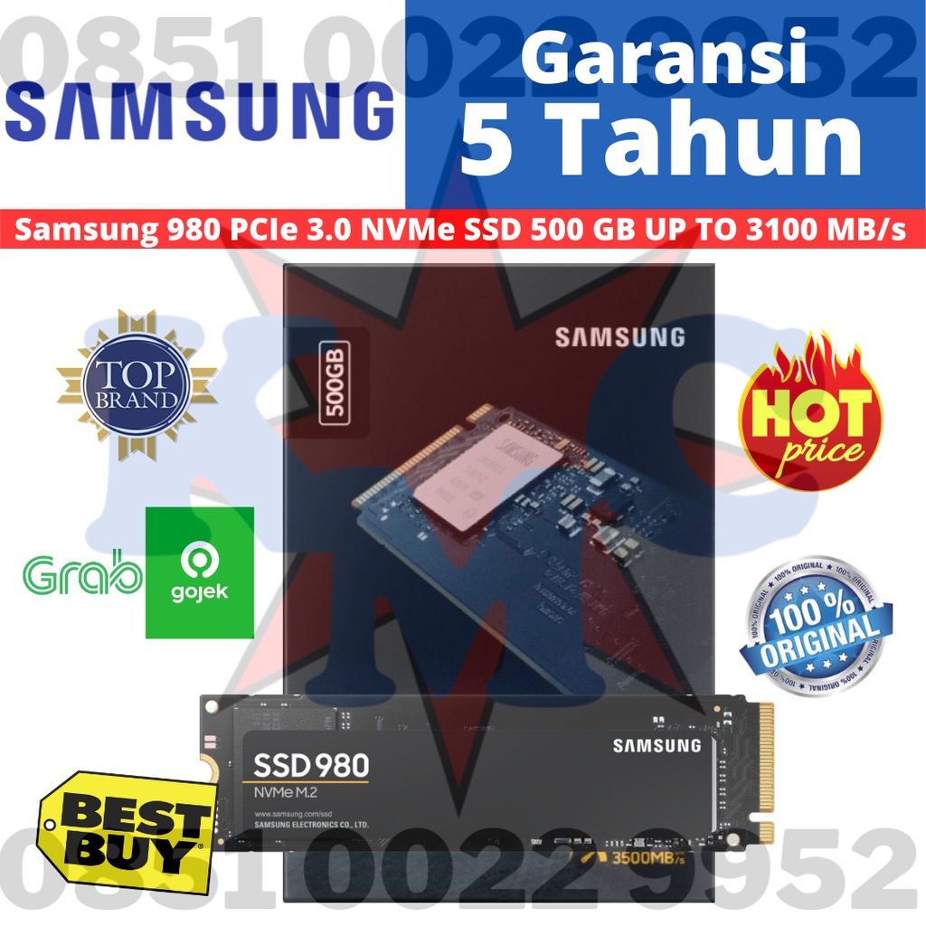 Samsung  SSD 980 500 GB NVMe Up To 3100 MB/s ALT 970 EVO PLUS