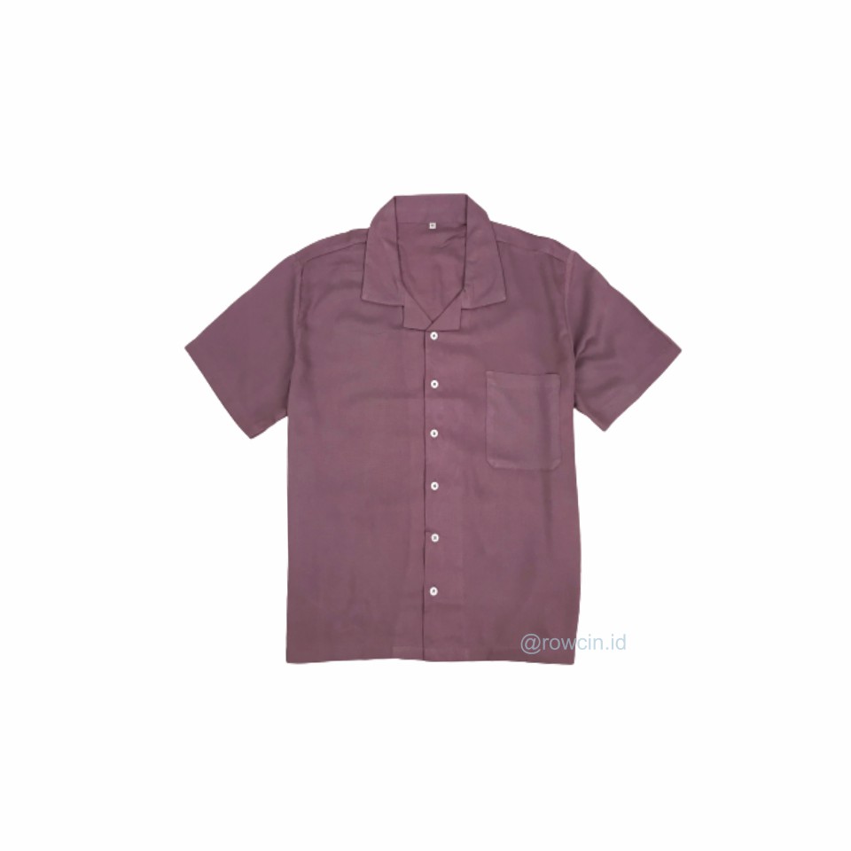 KEMEJA HAWAI POLOS UNISEX KATUN RAYON KEMEJA LENGAN PENDEK-Hawai Purple