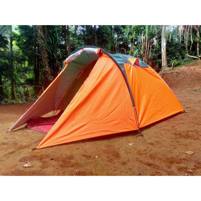 Tenda Dome 4/5 Orang Double Layer` 4P 5P Anti Air Waterproof Tent` Kemah Outdoor Camping Indoor