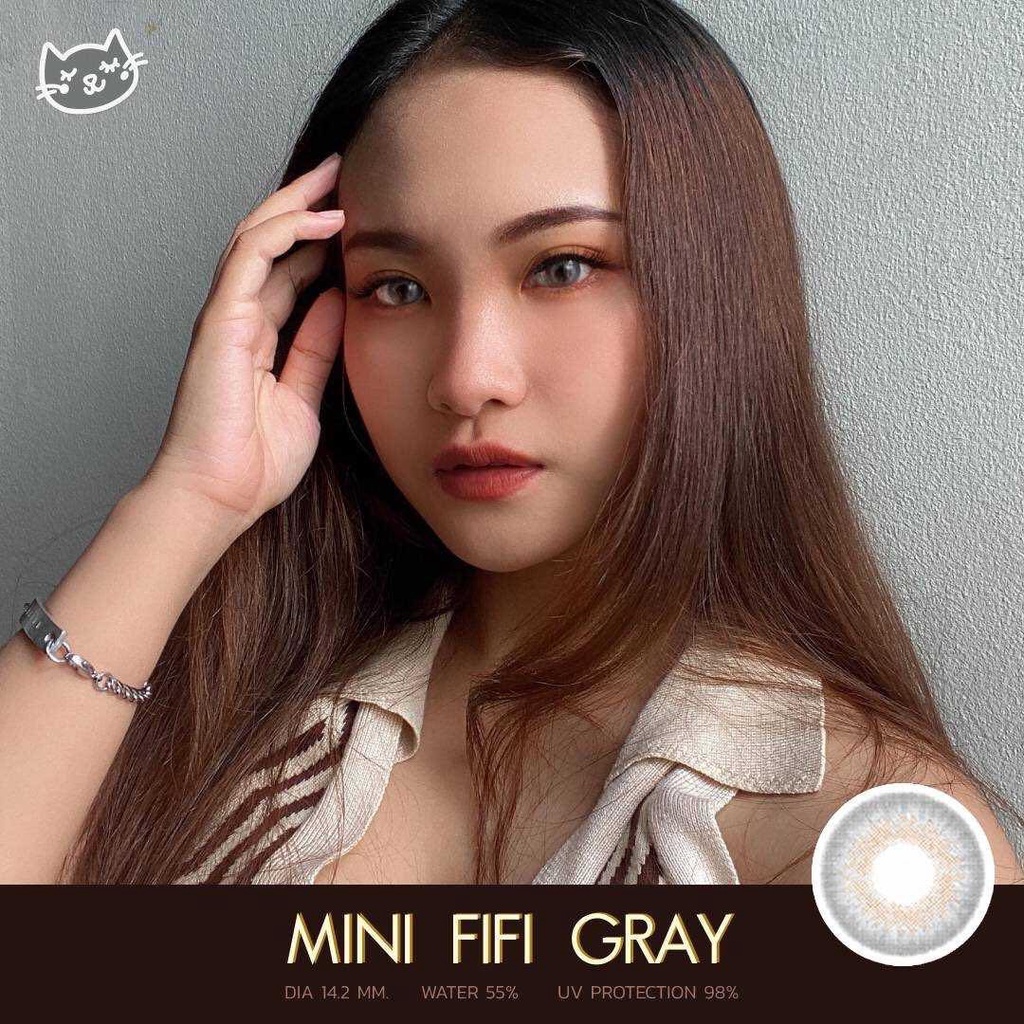 Softlens Kitty Kawaii Mini Fifi - Soflens Warna Gray Brown bisa Minus