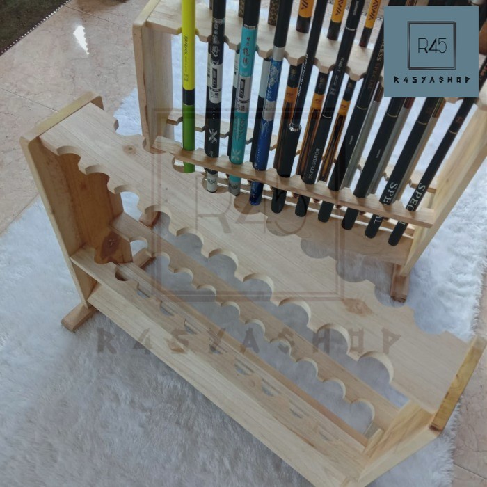 Rak Pancing Kayu Dudukan Joran Universal Homemade Berkualitas