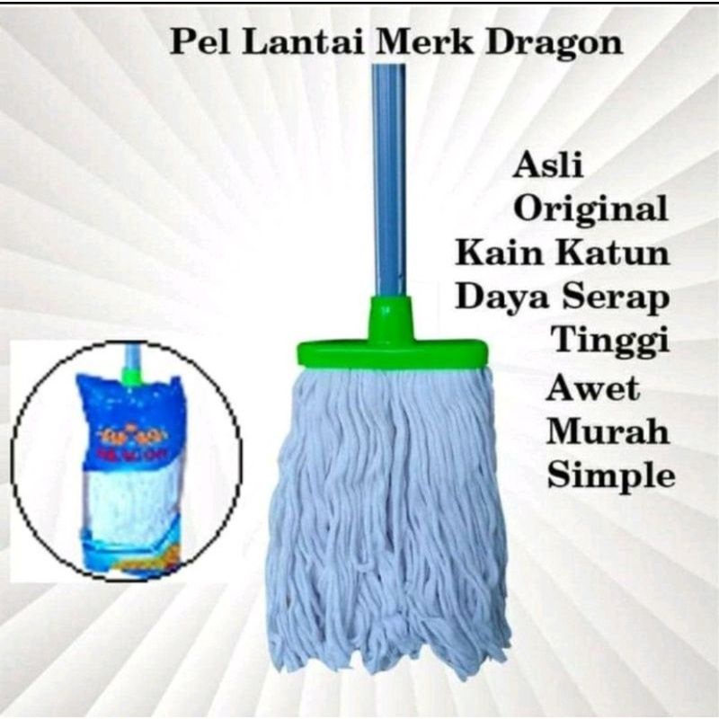 Pel lantai gagang panjang / pel lantai bisa refill