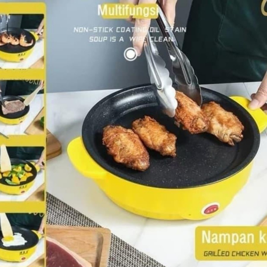 Korean Frying Pan Grill BBQ Panci Wajan Elektrik Alat Masak Portable Dapur Rumah Piknik Pecinta Alam