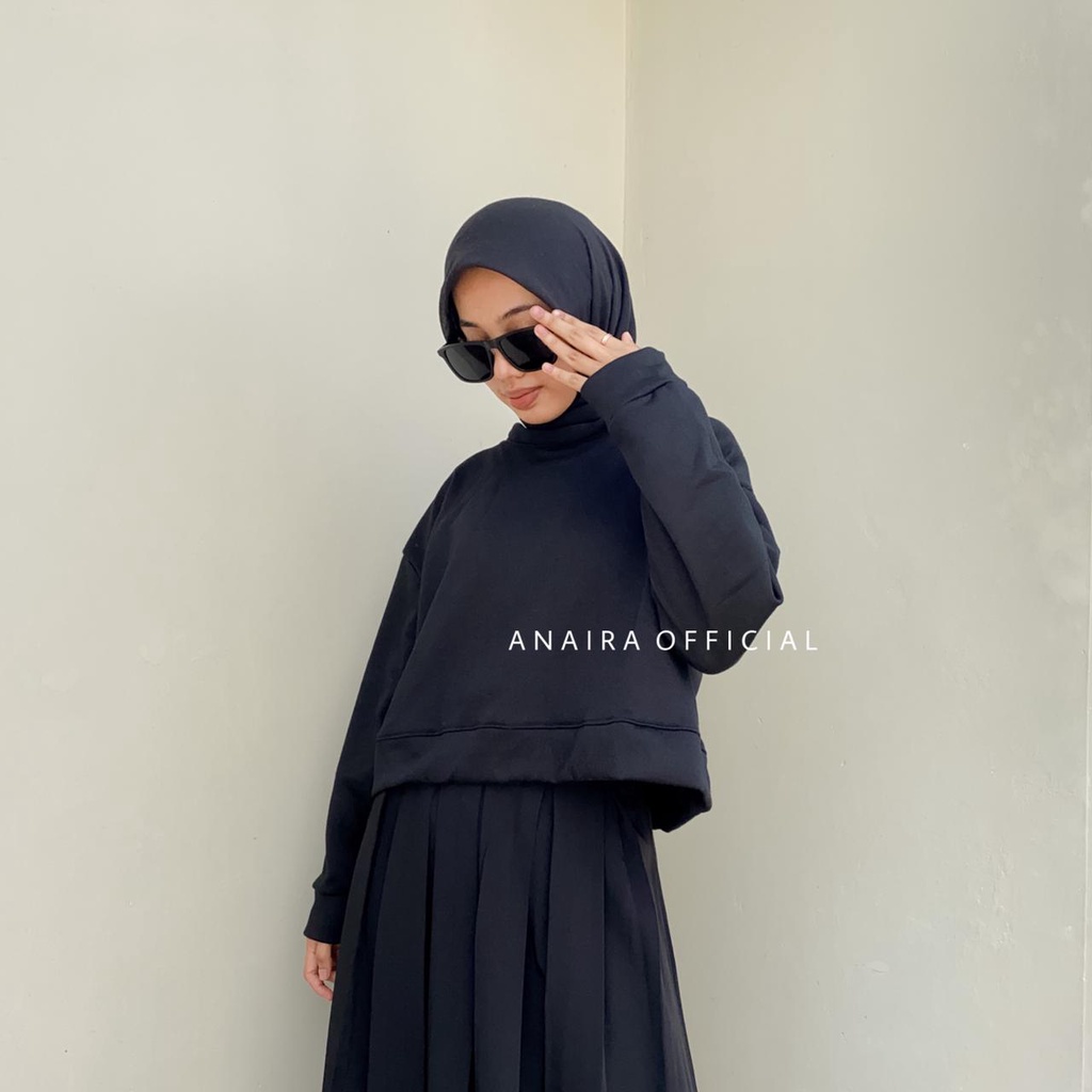 SWEATER BASIC CROP OVERSIZE WANITA