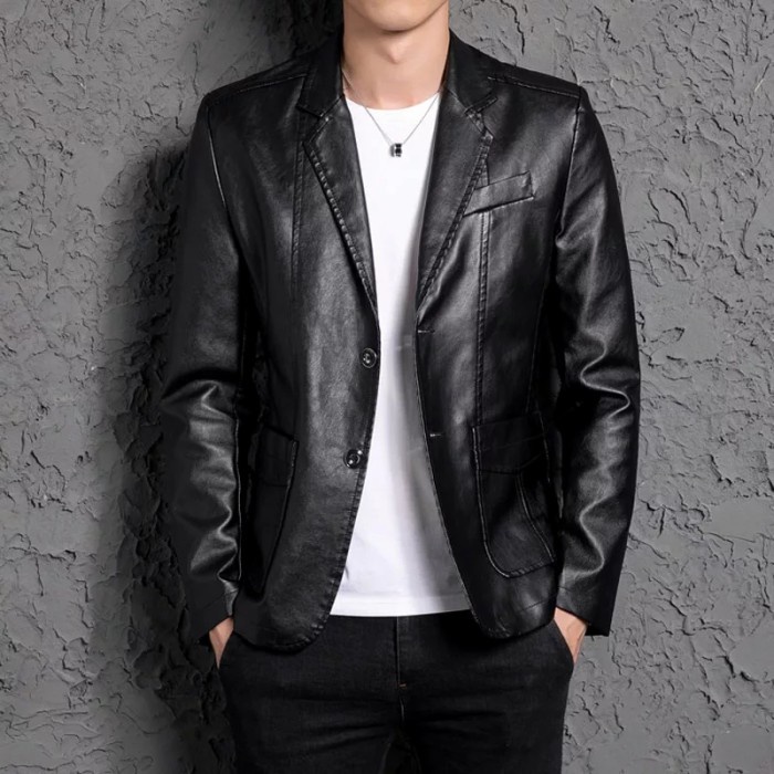 jaket kulit pria terlaris jaket kulit semi jas pria.jaket kulit asli blazer original /jaket kulit as